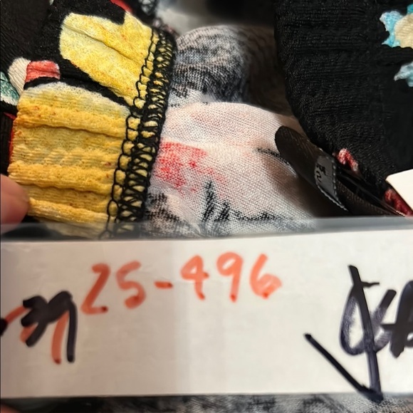 Bobeau Red and Yellow Ruffled A-Line Midi Skirt - Picture 4 of 4